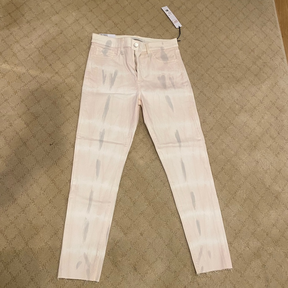 Joe’s jeans The Charlie high rise skinny crop NWT tie dye pink jeans